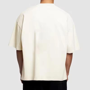 T-shirt décontracté à manches courtes et col rond pour homme grande taille, couleur unie, en jersey de coton, design uni - Product Image 2