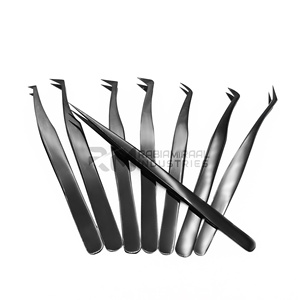 Pince à épiler pour extensions de cils RMI 8 Different Point Volume Boot Plain Grip Full Shin Black Plasma Color Coated - Product Image 2