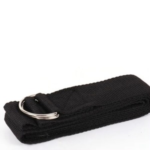 Sangle de yoga en coton gris avec anneau en D métallique, ceinture d'exercice non extensible, sangle de yoga de couleur grise, qualité supérieure, sangles de yoga populaires - Product Image 6