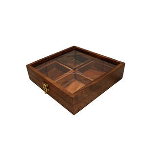 กล่องเครื่องเทศไม้8x8x2วัสดุไม้แบบพับได้ผู้ผลิตอินเดีย - Product Image 2