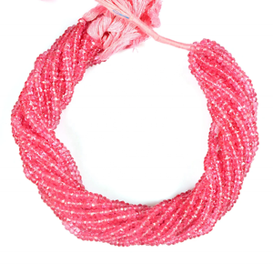 ลูกปัดโทแพซสีชมพูคุณภาพ AAA ทรงรอนเดลเหลี่ยมเพชร ขนาด 4 มม. ความยาว 13 นิ้ว สำหรับทำเครื่องประดับ - Product Image 4