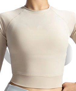 Women Long Sleeve <b>Crop</b> Custom <b>Crop</b> <b>Top</b> Slim Fit Plain <b>Crop</b> <b>Top</b> for Women - Product Image 3