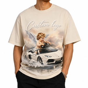 เสื้อยืดโอเวอร์ไซส์ผ้าคอตตอน 100% หนัก 240 กรัม พิมพ์ลาย DTG สำหรับขายส่ง ลายรถสปอร์ตสุดหรู พรีเมียม กันยับ - Product Image 3