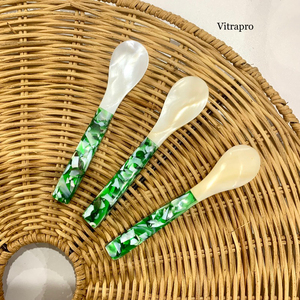 [AVAILABLE] | Eco-Friendly BLUE <b>LOTUS</b> FARM <b>Pearl</b> Shell Spoon Handmade Long Handle Flatware for Premium Dining Tea Dessert Ninh - Product Image 6
