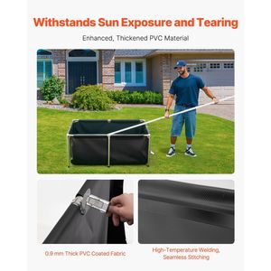 Pecera Rectangular Plegable de PVC para Peces Dorados, 126.8 Galones, con Marco Estable y Drenaje, Accesorio para Acuario - Product Image 3