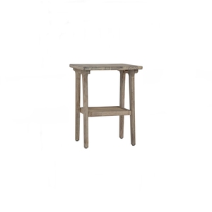 <b>Mid</b>-<b>Century</b> Modern Navara Ash Side <b>Table</b> with Woven Rattan Shelf and Solid Wood Legs for Contemporary Organic Bedrooms and Livin - Product Image 1
