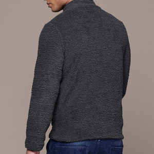 Embossed Printed Solid Color Article Men <b>Sherpa</b> Jacket Unique Look Pullover Regular Fit Best Fleece Hoodie - Product Image 3