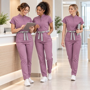 Nouveau style 2026 – Blouse médicale personnalisée avec logo imprimé pour femme, grande taille, infirmière, spa, extensible, en spandex, uniforme de travail - Product Image 2