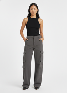 Pantalones Cargo Casuales para Mujer - Diseño Cómodo de Cintura Alta y Pierna Ancha con Bolsillos Funcionales - Product Image 4