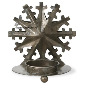 Snowflake Tealight Candle <b>Holder</b> for Christmas Decoration & Gifting Purposes Candle Votive <b>Holder</b> Iron Metal - Product Image 1