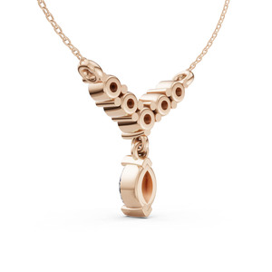 Collier pendentif goutte en or rose 18 carats et diamants, best-seller, design élégant et luxueux pour femme, idéal pour mariage, anniversaire - Product Image 3