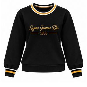 Suéter de Punto con Cuello Redondo para Mujer, Bordado Personalizado con Letras Griegas, Ropa Casual de Manga Larga para Hermandades Universitarias - Product Image 1