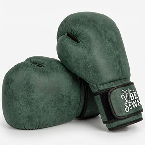 Gants de boxe d'entraînement en cuir cousus sur mesure Vibe 16oz avec fermeture auto-agrippante et logo personnalisé pour hommes et femmes - Équipement sportif OEM - Product Image 2