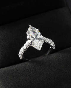 IGI/GIA Lab Grown Cut Diamond Vintage 14k blanc mariage/bague de fiançailles unisexe or blanc fin pour fête d'anniversaire digne - Product Image 1