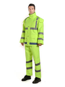 Combinaison de pluie réfléchissante imperméable de sécurité, haute visibilité, résistante à l'usure, ensemble de vêtements de travail industriels, uniforme de protection durable - Product Image 3