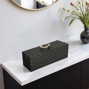 Modern Wooden Keepsake <b>Box</b> With Circular Cut Design Lid storage <b>Box</b> Used To Store Jewelry And Fashion Accessories From India - Product Image 5
