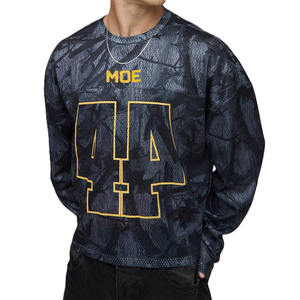 Maillot de football américain à manches longues en maille camouflage Dark Forest, coupe oversize, impression par sublimation de qualité, polyester, service de logo personnalisé - Product Image 2