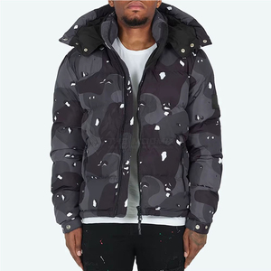 Lightweight Water-Resistant Men Puffer Jacket - Windproof Stand Collar Zipper Woven Solid <b>Coat</b> for Winter Outdoor Travel Sport - Product Image 4