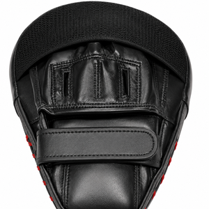 Mitaines de frappe Focus Mitts en cuir véritable noir de qualité supérieure, forme ergonomique, protection ultime pour l'entraînement de boxe, kickboxing et Muay Thai - Product Image 3