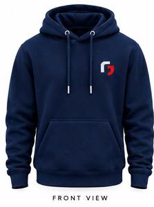 Sweat-shirt à capuche bleu pour homme, coupe classique, logo sur le devant, poche, en coton molletonné, vêtement décontracté pour l'automne - Product Image 6