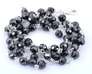 6mm Black Moissanite Diamond Faceted <b>Beads</b> <b>Necklace</b> Loose Moissanite <b>Beads</b> <b>Necklace</b> - Product Image 3