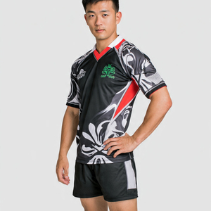 Uniforme de rugby à boutons, vêtements de sport personnalisés pour équipe, polos et shorts, uniformes de rugby respirants et à séchage rapide - Product Image 3