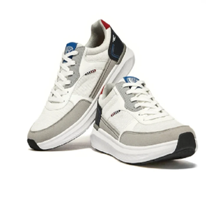 Baskets athlétiques blanches et grises pour hommes, légères, décontractées, à lacets, respirantes, chaussures de marche, semelle amortie - Product Image 2