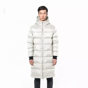 Manteau long à capuche en duvet pour homme, couleur unie, épais, doudoune d'hiver décontractée avec fermeture éclair 2026 - Product Image 2