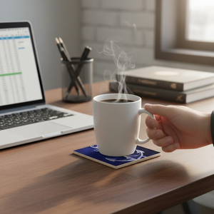 Replicartz - Posavasos de Resina Azul Plateado de Lujo |   Posavasos Cuadrado Ecológico para Mesa de Comedor, para Tazas de Café, Decoración del Hogar - Product Image 2