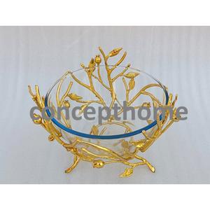 Support de service à fruits en laiton de qualité exceptionnelle, design feuille, taille personnalisée, fabrication artisanale, livraison gratuite - Product Image 5