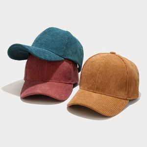 Gorra de Béisbol de Pana Estructurada para Hombre y Mujer, Otoño Invierno, Gorra Deportiva de Moda para Exteriores con Logotipo Bordado Personalizado - Product Image 1