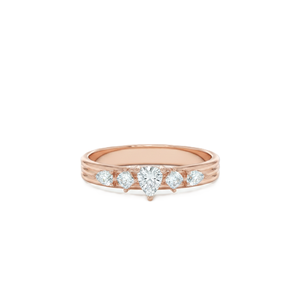 Nouvelle Arrivée Bague de Fiançailles Minimaliste en Or Massif 14K avec Diamant de Laboratoire Poire et Princesse, Sertie à Griffes et Grappe Multi-Pierres - Product Image 2