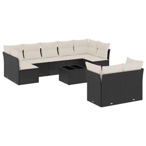 Conjunto de Sofás de Jardín en Blanco Crema y Negro - Product Image 2