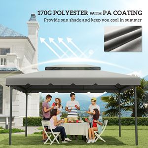 13FT X 10FT Gray Replacement <b>Canopy</b> for Model 84C 101 or 84C 144 Gazebo 101 or 144 with Double Vented <b>Roof</b> (TOP ONLY) - Product Image 6