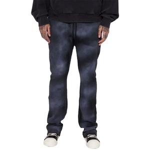 Sweat à capuche en coton noir pour homme, taille élastique, poches latérales, tricoté, poids moyen, décontracté, pour l'automne - Product Image 6
