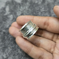 Bague rotative double cœur Bohème en laiton plaqué argent de haute qualité, faite à la main, minimaliste, unisexe, pour fêtes et occasions, livraison rapide