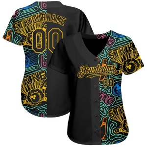 Logo d'équipe personnalisé Haut de baseball boutonné de grande taille respirant 100% polyester tendance avec logo avant et impression de numéros - Product Image 3