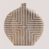 Vase en bois fait main, forme galet, style moderne minimaliste, pour décoration de table et d'intérieur - Vente chaude