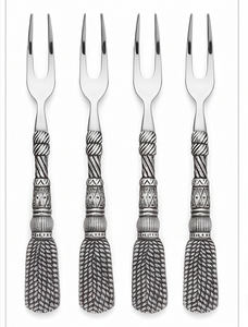 Ensemble de fourchettes classiques en argent bicolore avec design de manche torsadé pour des dîners élégants et des occasions spéciales - Product Image 3