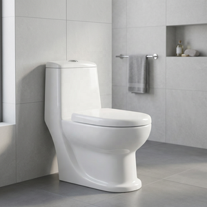 WC monobloc en céramique sans bride, à chasse d'eau cyclonique, pour salle de bain moderne, directement de l'usine - Product Image 1