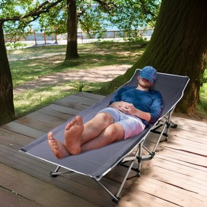 Lettino da campeggio pieghevole portatile Soft Pad a 2 lati 440 libbre Max carico letto da campeggio pieghevole per gli ospiti - Product Image 1