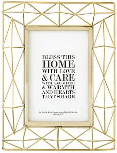 Cadre photo géométrique en métal doré, style minimaliste moderne, décoration de bureau luxueuse et raffinée pour une esthétique de table élégante et haut de gamme - Product Image 3