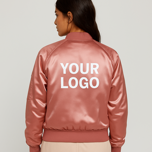 Chaqueta Universitaria de Satén |   Parche Bordado con Logotipo Personalizado |   Chaqueta Bomber Estilo Urbano |   Fabricante Mayorista a Granel - Product Image 2