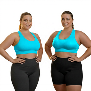 Women's Plus Size <b>Racerback</b> Sports <b>Bra</b> Medium Support Solid Color Fitness Yoga Top Gray Purple - Product Image 5
