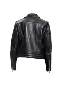 Chaqueta de cuero estilo biker con cremallera asimétrica - Product Image 2