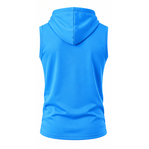 Custom <b>Men</b> Winter <b>Sleeveless</b> Hoodie OEM ODM Cotton Fleece Gym Workout Fitness Hooded Sweatshirt - Product Image 4