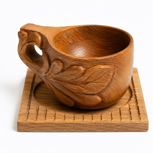 Jarra de Cerveza de Madera Maciza Tallada a Mano de Lujo, Jarra de Madera Hecha a Mano, Taza de Café Rústica, Taza de Cerveza Vikinga, Vajilla Personalizada con Grabado - Product Image 1