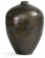 Vase en métal géométrique créatif, rouge émaillé, style minimaliste, en forme de boules empilées, sculpture abstraite pour la décoration intérieure du salon