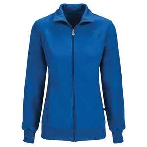 Blouse médicale élégante avec fermeture éclair, manches longues, bleu marine, disponible en plusieurs couleurs et modèles - Product Image 6