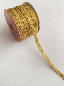 TROYA KT 3cm, Adorno de Encaje con Lentejuelas Bordadas, Hecho a Mano, Ecológico, 100% Poliéster, Diseño Geométrico Dorado y Plateado Erkoumi - Product Image 3